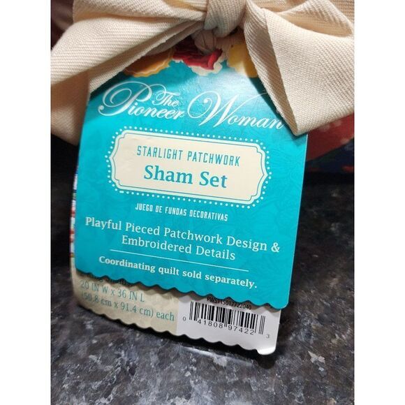 4 Pioneer Woman Starlight Patchwork King Size Pillow Shams, NWT - Picture 5 of 6